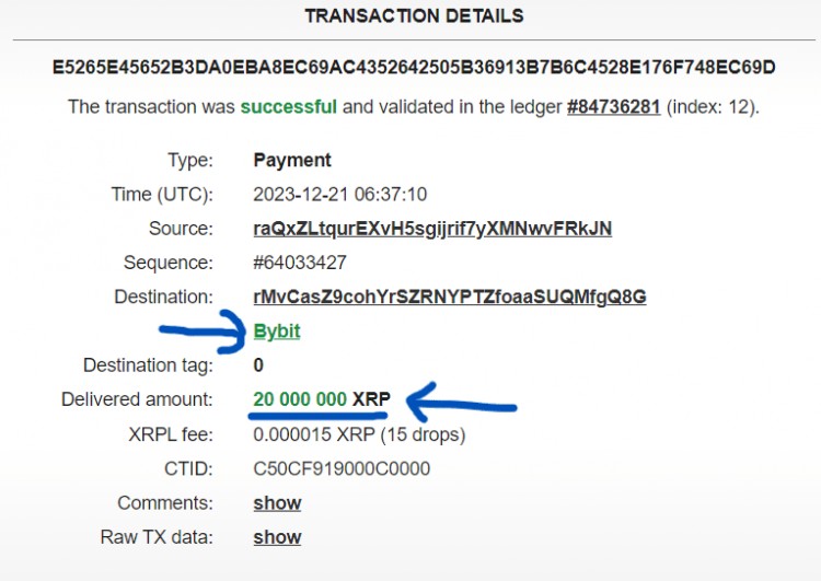 XRP转账提醒最新详情