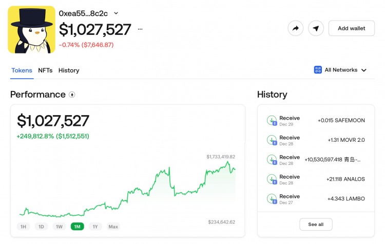 短短5个月内这款加密<a title='注册数字钱包' href='https://okk.meibanla.com/btc/ok.php' target='_blank' class='f_b'>钱包</a>从996美元涨到1026687美元