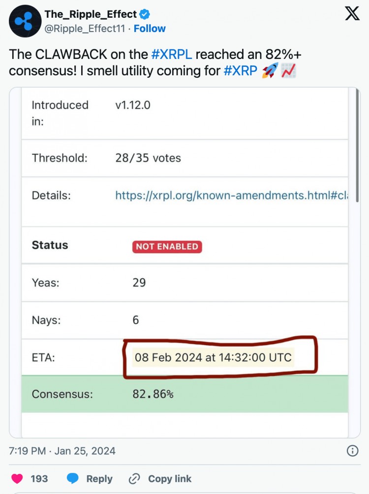 Ripple (XRP) 的重大消息：XRPL 的主要功能获得 80% 的批准