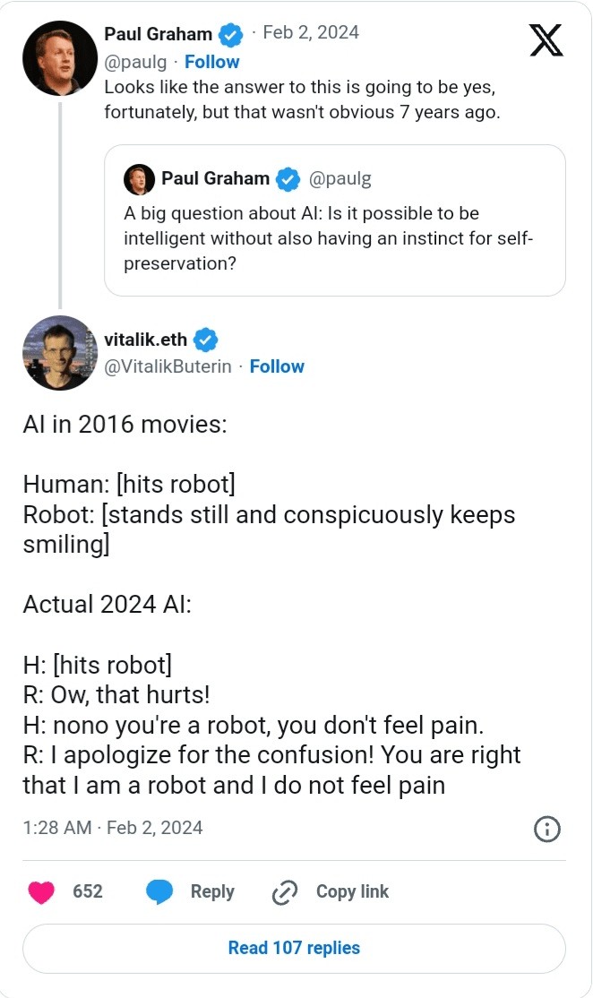 以太坊的 Vitalik Buterin 开了一个搞笑的人工智能笑话