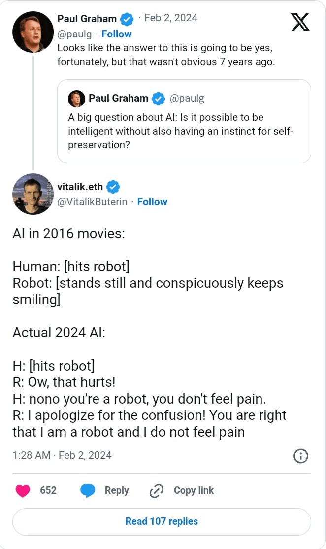 以太坊的VITALIKBUTERIN开了一个搞笑的人工智能笑话