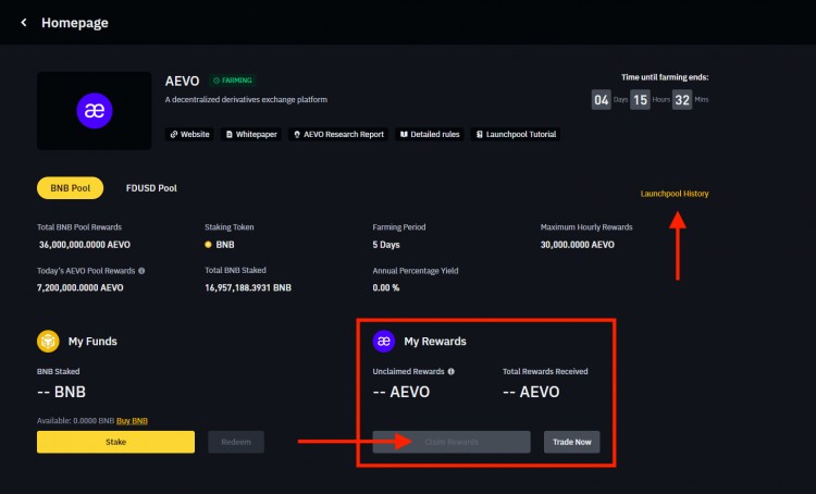 如何在币安LAUNCHPOOL上赚取免费AEVO代币