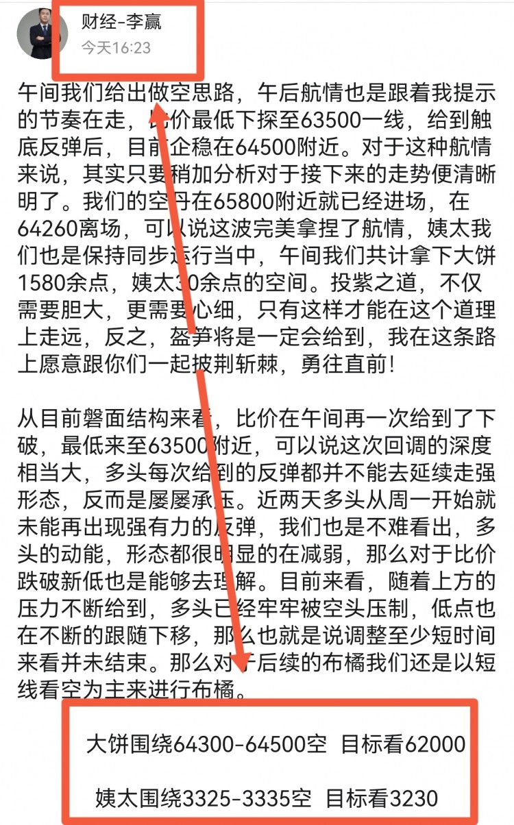 [财经-李赢]财经李赢：3.19日晚间比特币以太坊操作与分析