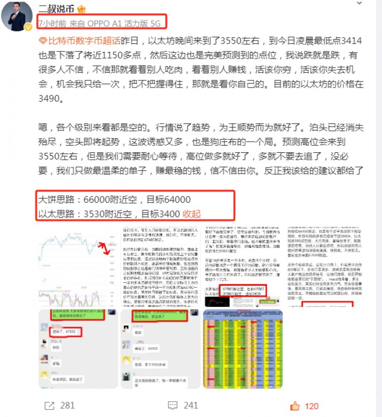 二叔说币比特币下强势破位上看68500